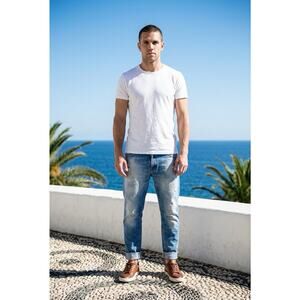 Dsquared2 Button Fly Distress Cuff Combat Jeans Light Wash J035 Men Size 50/36